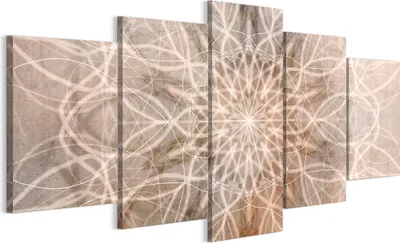 Produktbild von LUMASOUL Leinwand Bilder 200x100 cm, Leinwandbild Boho Motiv, Wandbilder Holzrahmen und Webstuhl Wohnzimmer und Schlafzimmer, 5 teilig