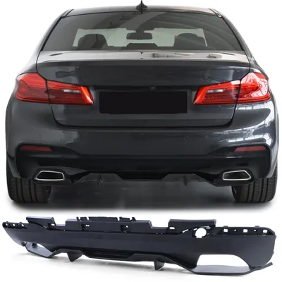Produktbild von Diffusor schwarz matt für BMW 5er G30 G31 ab 2016 mit M-Paket Heckdiffusor