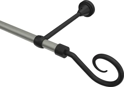 Produktbild von Interdeco Gardinenstange / Vorhangstange Chrom matt / Schwarz, Typ Primus Allegra (Spirale), 16 mm Ø 1-läufig, 400 cm