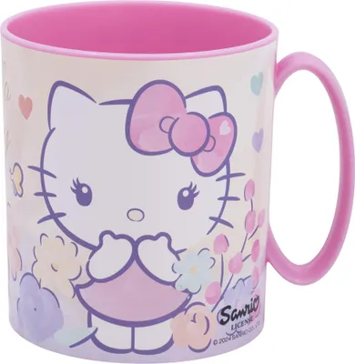 Imagen del producto de Taza de plástico Hello Kitty, vaso de 390 ml, taza para niños