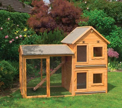 Produktbild von Kleintiervilla 'Maxi' m. Erweiterung+Auslaufgehege Promadino Tiervilla Kleintier