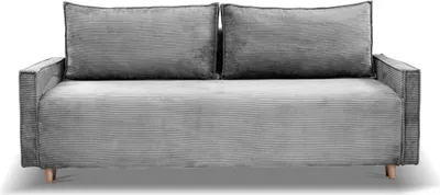 Obrázek produktu pro Rozkládací pohovka s úložným prostorem – Moderní manšestr – Světle šedá – 214x76x88 cm – Výběr barev – 3místná