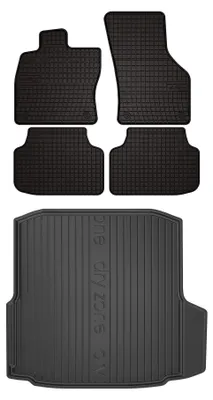 Productafbeelding van Rubberen automatten + kofferbakmat voor Skoda Octavia III 2012-2016 (liftback) – 5-delig, zwart, op maat – Wielganizator SolidPRO