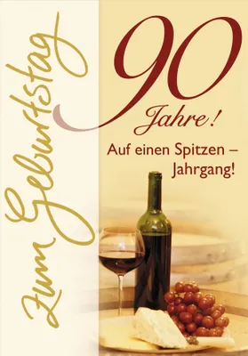 Produktbild von 90 Geburtstag  Glückwunschkarte im Format 115x17cm mit Umschlag