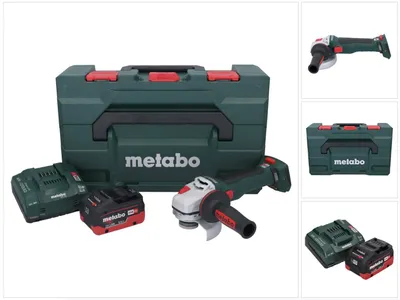 Imagen del producto de Metabo WB 18 LT BL 11-125 Quick amoladora angular sin cable 18 V 125 mm sin escobillas + 1x batería recargable 5,5 Ah + cargador + metaBOX