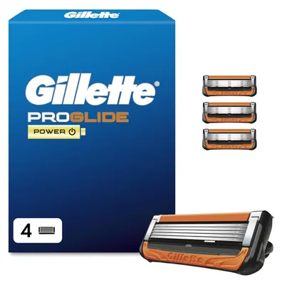 Produktbild von Gillette Proglide Power Rasierklingen, 4 Original Ersatzklingen, Schwarz