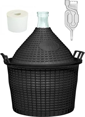 Produktbild von SET 10L Flasche+ Stopfen + Gärröhrchen Weinballon Gärballon Gärbehälter Vergären