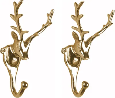 Produktbild von Wandgarderobe Kleiderhaken 2er SET Geweih in GOLD Hirschgeweih Hirschkopf Geweih Haken Wandhaken Aluminium Geweihhaken Wanddeko Dekoration Wandfigur Wandgeweih Weihnachten Weihnachten Deko Dekoration Weihnachtsdeko Wandgarderobe Kleiderhake