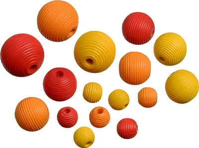 Image de KNORR prandell Mélange de perles en bois Boules jaunes orange rouge 20 pièces