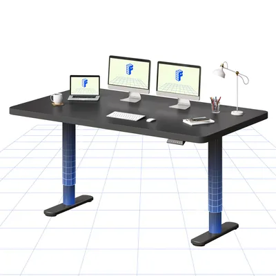 Obrázek produktu pro FLEXISPOT CylineX Výškově nastavitelný stůl 160 x 80 cm s elegantními zaoblenými nohami, 25 mm jednodílnou deskou a nosností 80 kg, černý