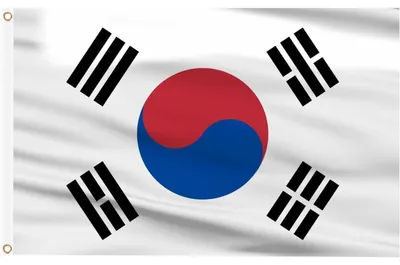 Immagine prodotto di Bandiera della Corea del Sud, 90 x 150 cm, confezione da 2, colori vivaci, occhielli in ottone