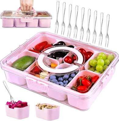 Produktbild von Snackbox mit 8 Fächern Deckel Gewürze Box