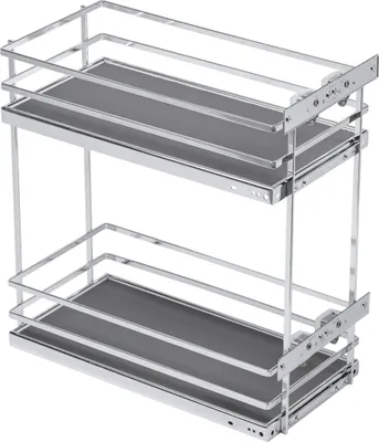 Produktbild von GTV - Küchen Organizer MOVIXPRO | Cargo-Ausstattung | Ausziehbaren Regalsystem | Außenbreite 300 mm | 2 Fachböden | Ohne Schienen | Chrom