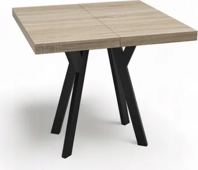 Obrázek produktu pro Čtvercový stůl černý SONOMA 90x90 s možností rozšíření na 190
