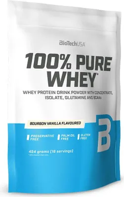 Image de Whey protéine - Biotech USA - 100% PURE WHEY (454G) - Saveur Vanille