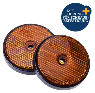 Produktbild von Anhänger Reflektor rund orange 2er-Set zum Anschrauben Auto Anhängerzubehör Filmer 36500