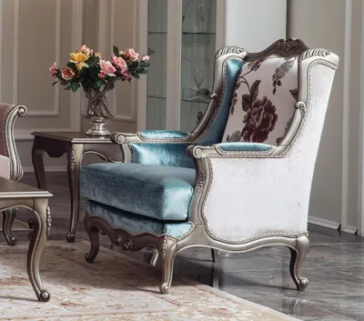 Produktbild von Sessel Einsitzer Luxus 1Sitzer Polster Sitz Designer Textil Sitz Stoff Klassisch