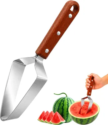 Produktbild von Edelstahl Wassermelonenschneider, Dreieckiger Obstschneider für Wassermelonen und andere Früchte