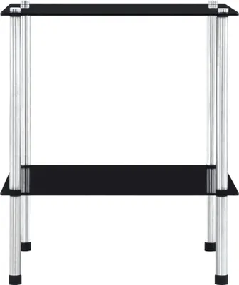 Obrázok produktu pre vidaXL Regál s 2 policami čierny 40x40x47 cm tvrdené sklo