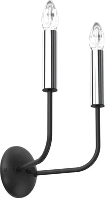Immagine prodotto di Lampadario a parete doppio nero cromo Akasya 2xE14 15W Luminex