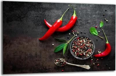 Produktbild von Herdabdeckplatte Glaskeramikkochfeld-Abdeckung Spritzschutz Glas 80x52 Chili