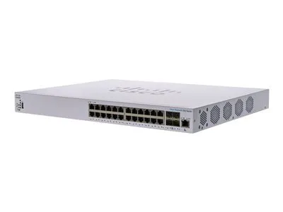 Produktbild von Cisco CBS350-24XT managed stackable Layer3 Switch: - 20x10GE Base-T(RJ45) + 4x10GE combo (RJ45/SFP+) Uplink Ports, - Switching Capacity:480Gbps, incl. rack-&wallmount Kit, - max.Stack:4Stk/192Ports/10Gbps, kein PoE,