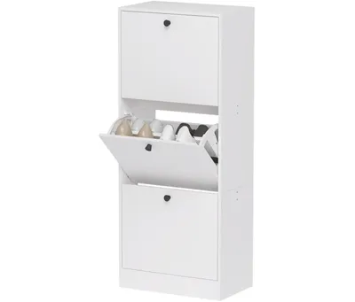 Produktbild von Schuhschrank, Schuhregal, Schuhschränke mit 3 Klappfächer, verstellbar,Weiß