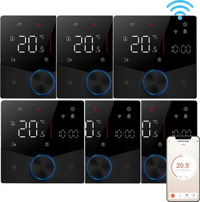 Produktbild von 6X WiFi Tuya Smart Thermostat 3A Raumthermostat Wasserheizungsgeräte Fußbodenheizung, APP-Steuerung, Sprachsteuerung Tmall Genie Amazon Home
