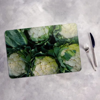 Produktbild von Tischset 4x45x30 cm Platzset Tischmatte Platzmatte Untersetzer - Blumenkohlblüten Gemüse