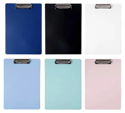 Produktbild von 6 Stück Klemmbretter A4, Clipboard, Klemmmappe A4, Klemmbrettmappe, Kunststoff