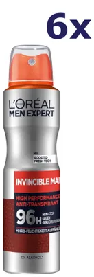 Produktbild von 6x L'Oréal Men Expert Deospray 150 ml Invincible Man