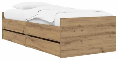 Produktbild von vidaXL Bettrahmen Kunsthandwerk Eiche Holzwerkstoff