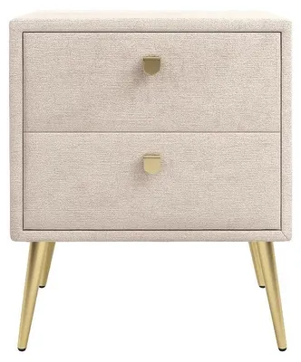 Produktbild von Masseno Nachttisch NORRA Nachtschrank Beistelltisch für Schlafzimmer 41 x 53,5 x 40,5 cm Beige