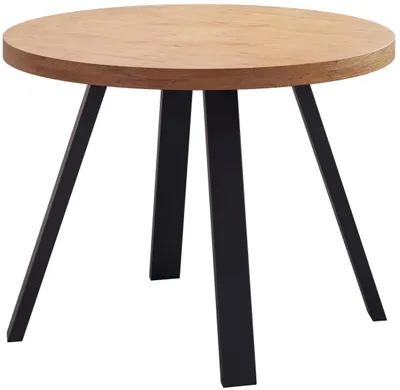 Produktbild von FURNEO | Esstisch – Rund ausziehbar Esstisch  – Esszimmertisch  - 100/200 cm OLIVIA - Eiche Lancelot - Metallbeine - Stilvoll und stabil