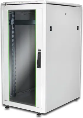 Produktbild von 483-mm-Netzwerkschrank, 22HE (hellgrau, 22 Höheneinheiten)