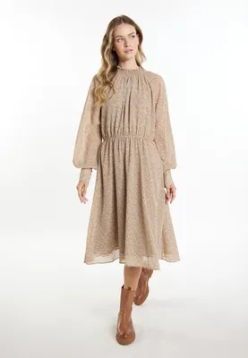 Image de Robe pour femme SAPORTA - beige et marron, taille XL