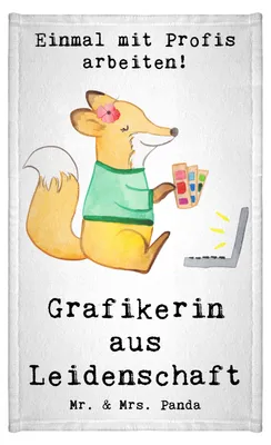 Produktbild von Mr. & Mrs. Panda Handtuch Grafikerin Leidenschaft - Weiß - Geschenk, Gästehandtuch 30x50, Spruch, Klein, Witzig, Mediengestalter, Gästetuch, gäste wc, Lustig, Designer