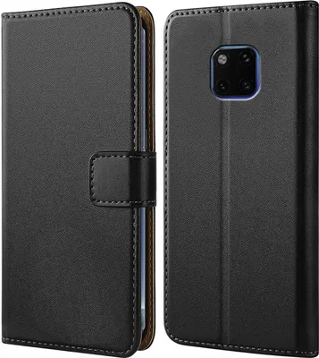 Produktbild von Handy Tasche für Huawei Mate 20 Pro Schutzhülle Bookstyle Etui Klapphülle Wallet Flip Cover Case Schwarz