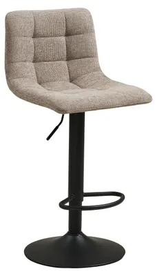 Produktbild von Set 2 Barhocker Middelfart aus grauem Polyester mit schwarzen Beinen, höhenverstellbar