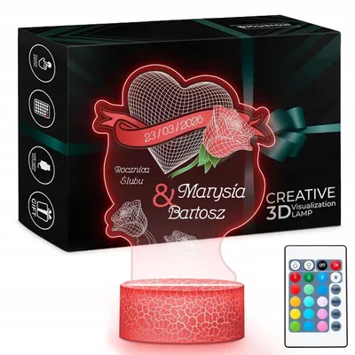 Produktbild von Murrano 3D LED Nachttischlampe personalisierbar Schreibtischlampe Geschenk