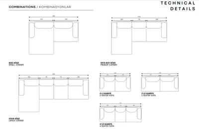 Immagine prodotto di Divano a 4 posti bianco, moderno, di design, comodo, elegante, in tessuto