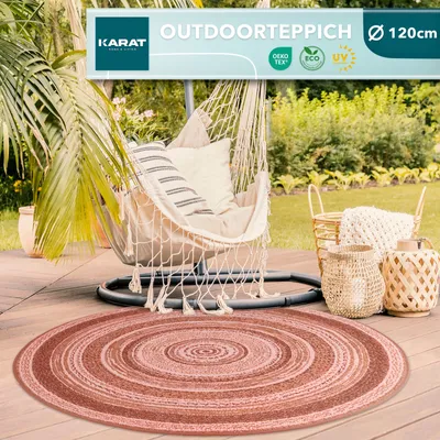 Obrázek produktu pro Vnitřní a venkovní koberec Zoe Easy Care & UV-Resistant Round 120 cm Terra