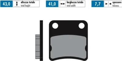 Produktbild von POLINI ORIGINAL Bremsbelag-Paar 43x41x7,7 mm