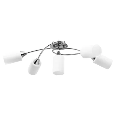Immagine prodotto di Lampadario Paralumi in Vetroceramica 5 Lampadine E14 Bianco a Cono