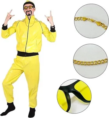 Obrázok produktu pre Disco outfit z 80. rokov, zlaté šperky, hippie okuliare