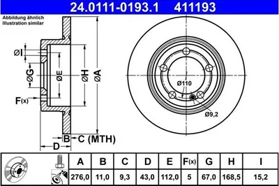Zdjęcie produktu dla Tarcza Hamulcowa Db Tył C118/W177/W247 1,3-2,0 18-