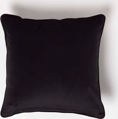 Produktbild von HOMESCAPES Samt-Kissenbezug schwarz mit Paspel, 46 x 46 cm