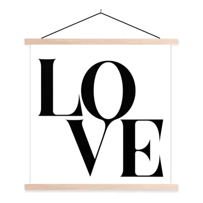 Produktbild von MuchoWow® Textilposter Text - Liebe - Zitate 120x120 cm mit holzfarbenen Rahmen - Textil-Poster