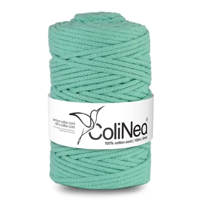 Zdjęcie produktu dla ColiNea, sznurek bawełniany z bawełnianym rdzeniem, pleciony, 5 mm, 100 m, seledynowy