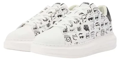 Image de Karl Lagerfeld - Baskets pour homme, cuir NA189 (45,5 EU) (blanc/noir)